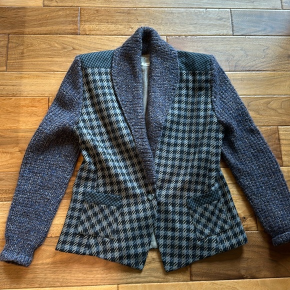 Jackets & Blazers - Vtg Canvasbacks mixed media sweater blazer.